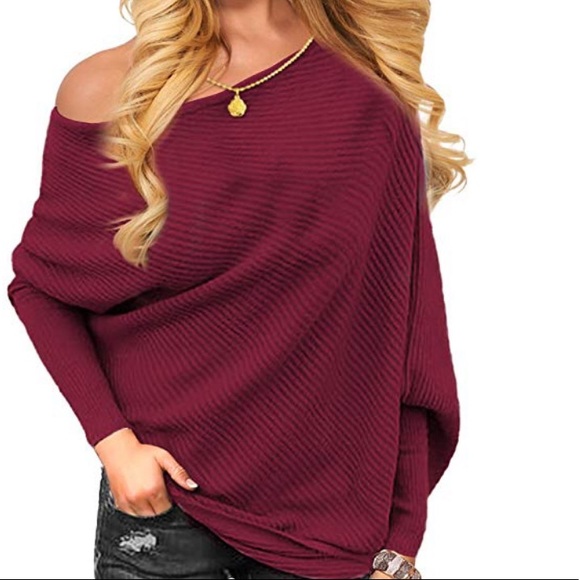 Beautiful women off shoulder long sleeve sweater - Picture 2 of 6